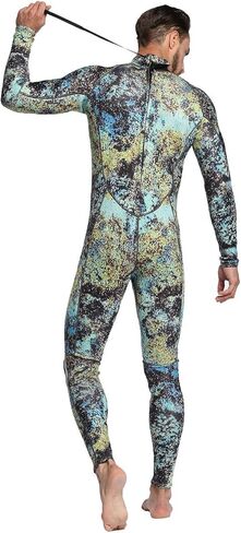 بدلة غطس رجالي من Nataly Osmann 3 مم / 1.5 مم من النيوبرين لكامل الجسم قطعة واحدة مموهة للغوص للرياضات المائية وصيد الأسماك بالرمح والغطس والسباحة وركوب الأمواج in Kuwait