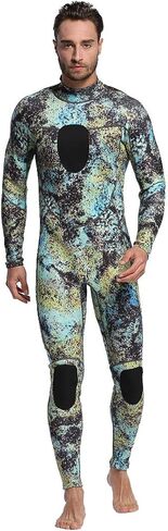 بدلة غطس رجالي من Nataly Osmann 3 مم / 1.5 مم من النيوبرين لكامل الجسم قطعة واحدة مموهة للغوص للرياضات المائية وصيد الأسماك بالرمح والغطس والسباحة وركوب الأمواج in Kuwait