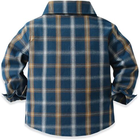 Toddler Baby Boy Girl Plaid Shirt Long Sleeve Button Down Dress Shirt for Holiday in Kuwait