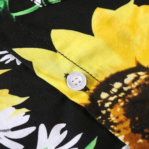 Little Big Boys' Hawaiian Shirt Cotton Button Down Short Sleeve Beach Casual Top in Kuwait