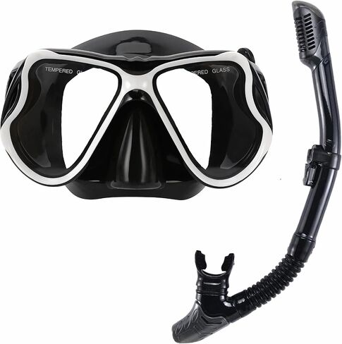 NBZZ Dry Snorkel Set,Snorkeling Gear for Adults,Swimming Snorkel Mask,Scuba Diving Snorkel Gear with Carrying Bag for Youth Men Womens in Kuwait