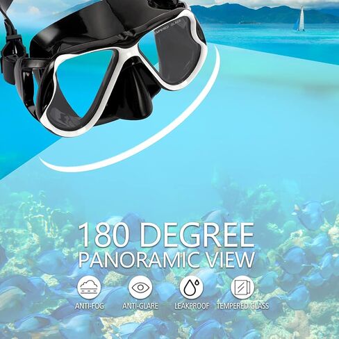 NBZZ Dry Snorkel Set,Snorkeling Gear for Adults,Swimming Snorkel Mask,Scuba Diving Snorkel Gear with Carrying Bag for Youth Men Womens in Kuwait