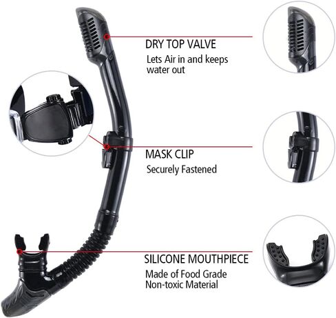 NBZZ Dry Snorkel Set,Snorkeling Gear for Adults,Swimming Snorkel Mask,Scuba Diving Snorkel Gear with Carrying Bag for Youth Men Womens in Kuwait