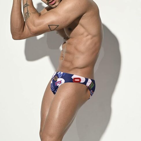 EASEJUICY Mens Bikini Swimwear Sexy Swimsuit Gradient Design Swim Briefs with Drawstring Low Waist Bathing Suit in Kuwait