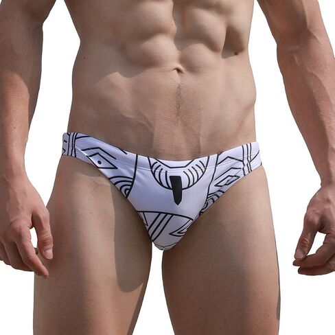 EASEJUICY Mens Bikini Swimwear Sexy Swimsuit Gradient Design Swim Briefs with Drawstring Low Waist Bathing Suit in Kuwait