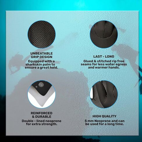 H2ODYSSEY 5mm Shark Skin Glove - Comfortable Stretch Scuba Gloves in Kuwait