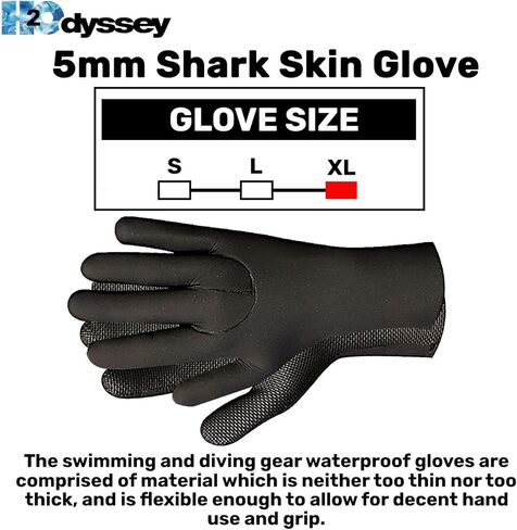H2ODYSSEY 5mm Shark Skin Glove - Comfortable Stretch Scuba Gloves in Kuwait