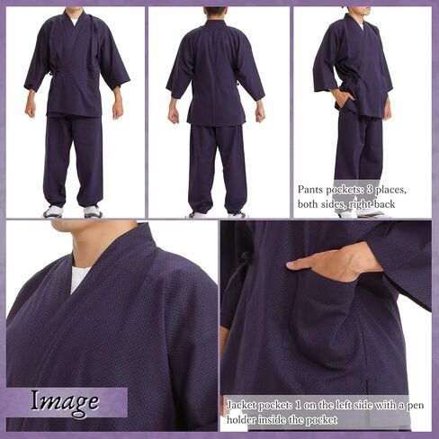 Edoten Men's Japan Kimono quilted clothes Sashiko Samue in Saudi Arabia
