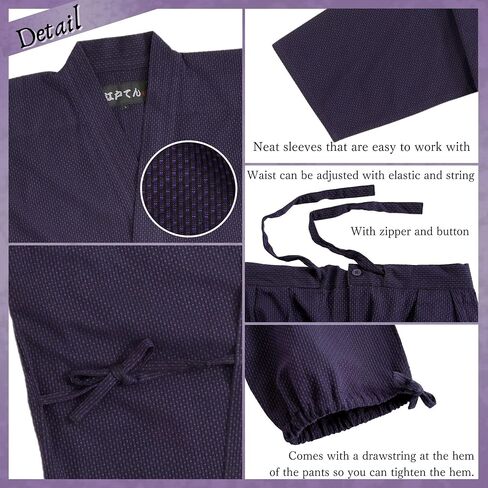 Edoten Men's Japan Kimono quilted clothes Sashiko Samue in Saudi Arabia
