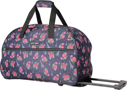 Betsey Johnson Designer Carry On Luggage Collection - Lightweight Pattern 22 Inch Duffel Bag- Weekender Overnight Business Travel Suitcase with 2- Rolling Spinner Wheels (Flamingo Strut) in Kuwait
