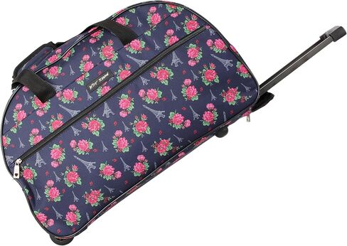 Betsey Johnson Designer Carry On Luggage Collection - Lightweight Pattern 22 Inch Duffel Bag- Weekender Overnight Business Travel Suitcase with 2- Rolling Spinner Wheels (Flamingo Strut) in Kuwait