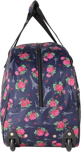 Betsey Johnson Designer Carry On Luggage Collection - Lightweight Pattern 22 Inch Duffel Bag- Weekender Overnight Business Travel Suitcase with 2- Rolling Spinner Wheels (Flamingo Strut) in Kuwait