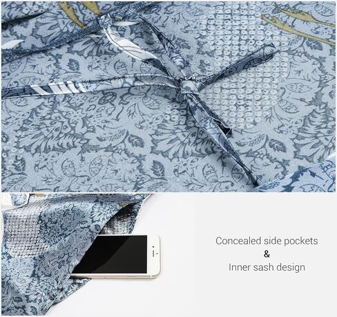 MissShorthair كيمونو رداء للنساء الأزهار حبل من الحرير مع جيوب طويلة الساتان رداء النساء الهدايا خفيفة الوزن كيمونو رداء in Kuwait