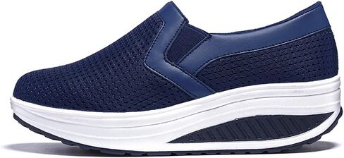 L LOUBIT Women Wedge Shoes Breathable Mesh Sneakers Slip On Comfort Walking Shoes in Kuwait