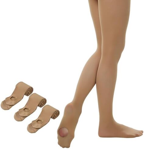 Yilanmy Dance Tights for Women Convertible Transition Ballet Tights Ultra Soft Opaque Pantyhose 3 Pairs in Kuwait