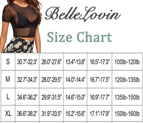 BelleLovin Women's Sheer Mesh Long Sleeve Crop Top Sexy Tee Blouse in Kuwait