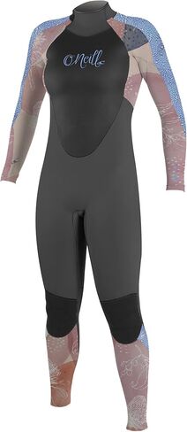 Women's Epic 3/2mm Back Zip Full Wetsuit, Graphite/Desert Bloom/Drift Blue, 12 in Saudi Arabia