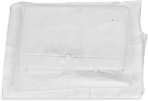 Wbestexercises 2pc Resuable Transparent EVA Rain Suits Unisex Emergency Rain Suit Clear Raincoat Waterproof Drawstring Hooded Rainwear Jacket Pants Set with Storage Bag for Hiking Drifting Camping Fishing (S, L)(L), White, Large in Saudi Arabia