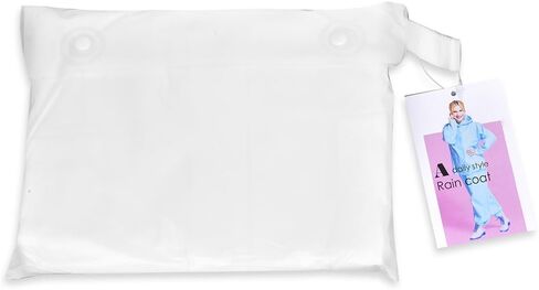 Wbestexercises 2pc Resuable Transparent EVA Rain Suits Unisex Emergency Rain Suit Clear Raincoat Waterproof Drawstring Hooded Rainwear Jacket Pants Set with Storage Bag for Hiking Drifting Camping Fishing (S, L)(L), White, Large in Saudi Arabia