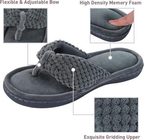 Parlovable Women's Memory Foam Flip Flop Slippers | Ladies's Adjustable Thong House Slippers, Anti-Slip Indoor/Outdoor Open Toe Slides with Cloud Comfort in Saudi Arabia