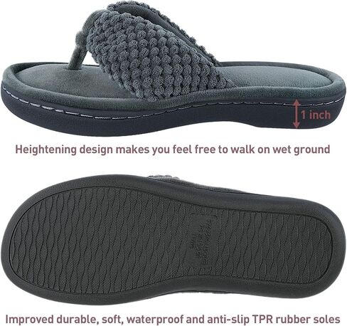 Parlovable Women's Memory Foam Flip Flop Slippers | Ladies's Adjustable Thong House Slippers, Anti-Slip Indoor/Outdoor Open Toe Slides with Cloud Comfort in Saudi Arabia