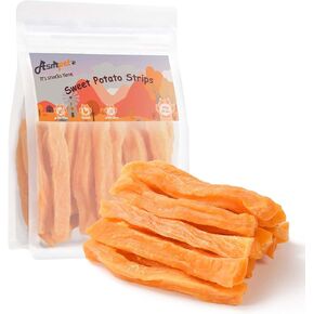 ASMPET Sweet Potato Dog Treats Fries, Healthy Natural Low Fat Grain Free Treats, Gluten Free Vegetarian Snack Gift for Small Medium & Large Dogs, Vegan Dog Chews 11 Ounce in Kuwait