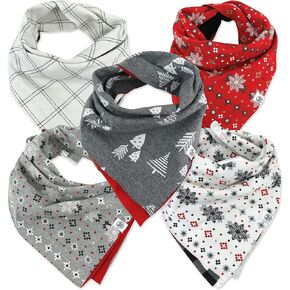 HonestBaby Multipack Reversible Bandana Drool Bibs Burpcloths Adjustable Snaps for Infant Baby Boys,Girls 100% Organic Cotton