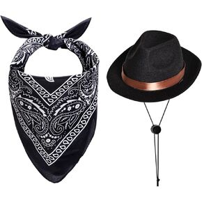 choyaxo Dog Halloween Costumes Pet Cowboy Costume for Dogs Cat Cowboy Hat with Bandana Scarf Set Party Accessories (Pink)