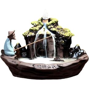 حامل البخور جبل باكلفتحات البخور حامل العصي البخور المخروط حامل البخور بتدفق خلفي مع 10 قطع من المخروط للديكور المنزلي ، الحرف اليدوية عيد الميلاد رأس السنة الجديدة in Kuwait