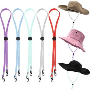 5 قطع من Fawcotu بمشبك مقاوم للرياح لصيد الأسماك وحبل الغولف والتخييم وقبعة بحبل للذقن وركوب القوارب (5 قطع، متعدد الألوان، الحجم: 13.78 بوصة) in Kuwait