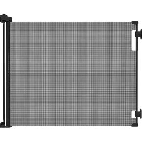 Hakuna Pets Indoor/Outdoor Paw Proof Retractable Dog Gate, 36.6" Tall Extends to 71" Wide, Black in Kuwait