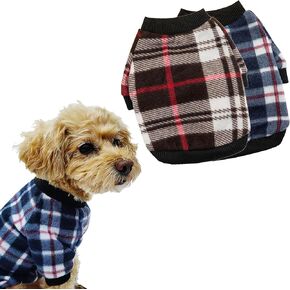 Pack of 2 Dog Sweater Christmas Dog Clothes Pet Clothes Soft Puppy Pullover Cat Knitwear Soft Warm Puppy Shirt (S for 2-4.5lb, Navy Paw + Brown Paw)