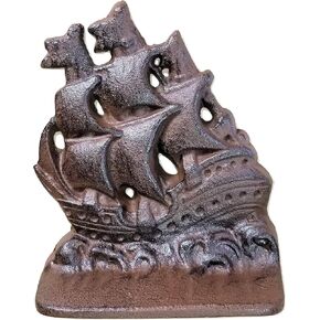 Cast Iron Sailing Ship Bookends Heavy in Kuwait