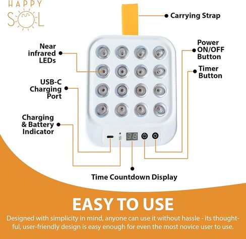 هابي سول ميني علاج الضوء الأحمر، بالقرب من صندوق ضوء الأشعة تحت الحمراء، مقبض باليد، علاج ضوء أثناء السفر، ضوء أحمر للوجه والجسم، ضوء أحمر وقريب من جهاز الأشعة تحت الحمراء، لوحة صغيرة حمراء in Kuwait