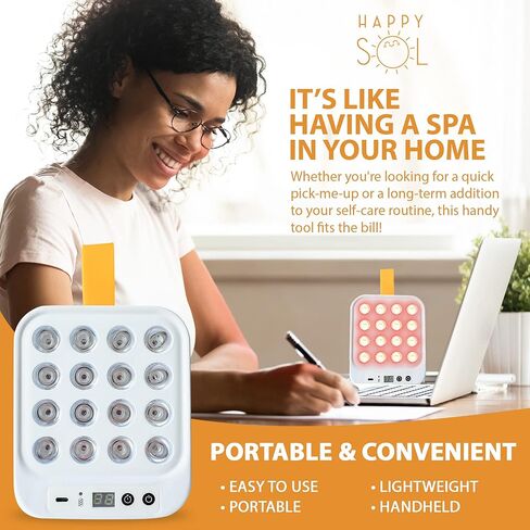 هابي سول ميني علاج الضوء الأحمر، بالقرب من صندوق ضوء الأشعة تحت الحمراء، مقبض باليد، علاج ضوء أثناء السفر، ضوء أحمر للوجه والجسم، ضوء أحمر وقريب من جهاز الأشعة تحت الحمراء، لوحة صغيرة حمراء in Kuwait