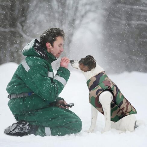 FEimaX Dog Coat Waterproof Winter Warm Jacket Puppy Vest Outdoor Pet Windproof Apparel Dog Clothes for Cold Weather, Soft Padded Harness with D-Ring for Small Medium Large Dogs in Saudi Arabia