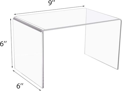 Jusalpha 2-PC Strong Clear Acrylic Riser For Retail, Shelf Showcase Fixtures for Jewelry, Display Stand for Amiibo Funko POP Figures, Cupcakes, Food Display, Riser#015 (9''x 6''x 6'')… in Kuwait