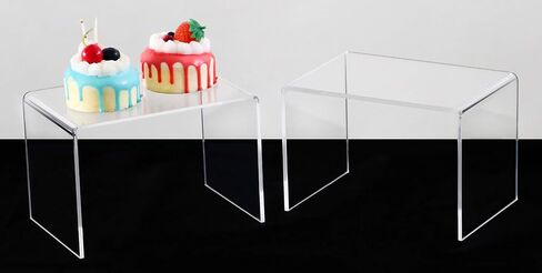 Jusalpha 2-PC Strong Clear Acrylic Riser For Retail, Shelf Showcase Fixtures for Jewelry, Display Stand for Amiibo Funko POP Figures, Cupcakes, Food Display, Riser#015 (9''x 6''x 6'')… in Kuwait