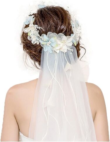 غطاء رأس فيل على شكل زهرة، عصابات رأس بطول 101.6 سم، وشجاحة إكليل إكليل من طبقتين من ايفر فيري in Kuwait