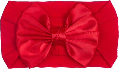 LDDCX Baby Girls Bow Headband Baby Turban Elastic Headwrap for Newborn Infant Toddler Hair Accessories.(FD81-Red+Black) in Kuwait