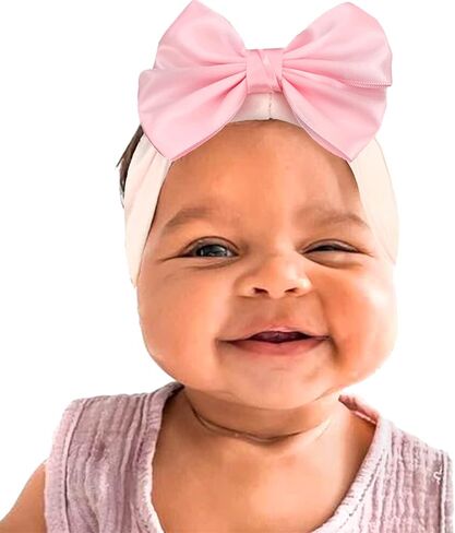 LDDCX Baby Girls Bow Headband Baby Turban Elastic Headwrap for Newborn Infant Toddler Hair Accessories.(FD81-Red+Black) in Kuwait