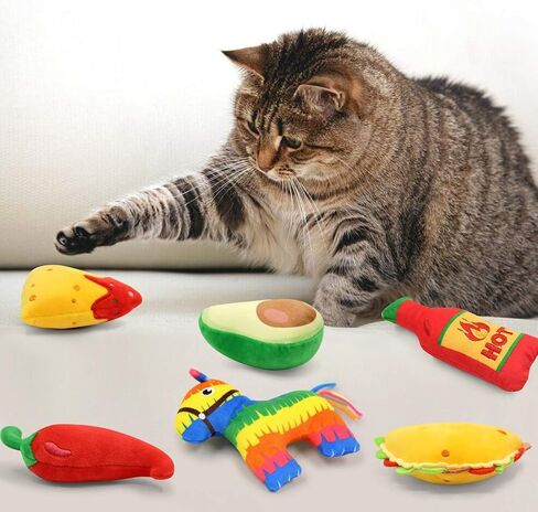 CiyvoLyeen 6 Pack Avocato Taco Chili Nacho Catnip Toys Dental Health Cat Toys Interactive Cat Toys for Indoor Cats Kitten Toy Cat Chew Toy Catnip Toys for Cats Birthday for Cat Lovers Indoor in Saudi Arabia