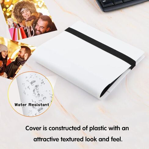 ألبوم صور صغير مقاس 4x6، ألبوم صور صغير يحمل 64 صورة، صفحة داخلية سوداء مع شريط مطاطي قوي، مجلد محفظة مقاس 4x6 لتخزين صور البطاقات البريدية الفنية، كتاب صور لصور 4 × 6 (أبيض) in Kuwait