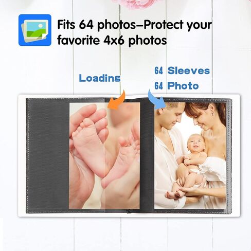 ألبوم صور صغير مقاس 4x6، ألبوم صور صغير يحمل 64 صورة، صفحة داخلية سوداء مع شريط مطاطي قوي، مجلد محفظة مقاس 4x6 لتخزين صور البطاقات البريدية الفنية، كتاب صور لصور 4 × 6 (أبيض) in Kuwait
