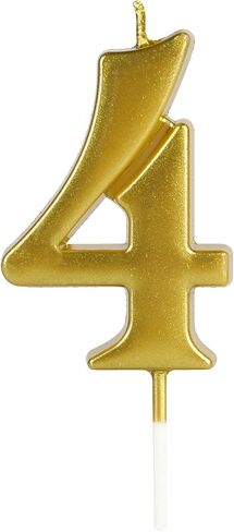 Gold Birthday Candles for Cake, Premium Glitter 5th Number Candle Birthday Party Wedding Anniversary Decoration for Kids Women or Men, Number 5 in Kuwait
