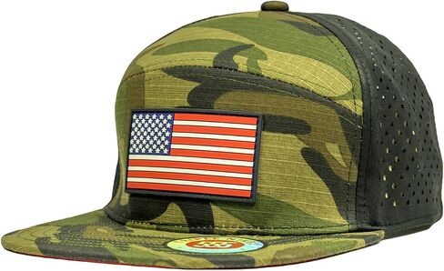 TRIPLE NIKEL | USA American Flag Patriotic Snapback Camo Hat for Men or Women, Camouflage and Black, One size in Saudi Arabia
