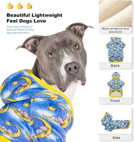 سترة بقلنسوة للكلاب من LovinPet English Bulldog Dog - ملابس للكلاب مصنوعة من قماش ناعم وخفيف الوزن مطبوع عليها صورة الحوت مرحبًا هناك باللون الأبيض، قميص فلانيل أنيق سهل الارتداء للكلاب، مناسب للكلاب ذات السلالات المتوسطة والكبيرة، مقاس XL in Saudi Arabia