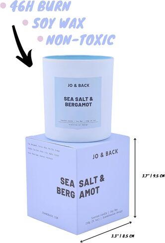 ملح البحر والبرغموت، شموع معطرة فاخرة، غير سامة، حرق 46 ساعة، 8.1 أونصة من شمع الصويا، علاج عطري، شمعة برطمان قوية وطويلة الأمد للمنزل، هدايا للنساء والرجال، شمعة الربيع، Velas Aromaticas in Saudi Arabia