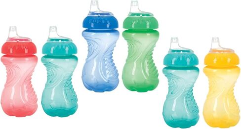 Nuby 2-Pack No-Spill Easy Grip Cup, 10 Ounce, Blue & Green in Saudi Arabia