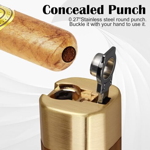 Four Jet Flame Torch Lighter with Punch and Holder, Windproof Torch Lighter Mutifuctional Refillable Butane Lighter, Delicate Box Gift for Men Husband on Birthday Black, Without Butane in Saudi Arabia